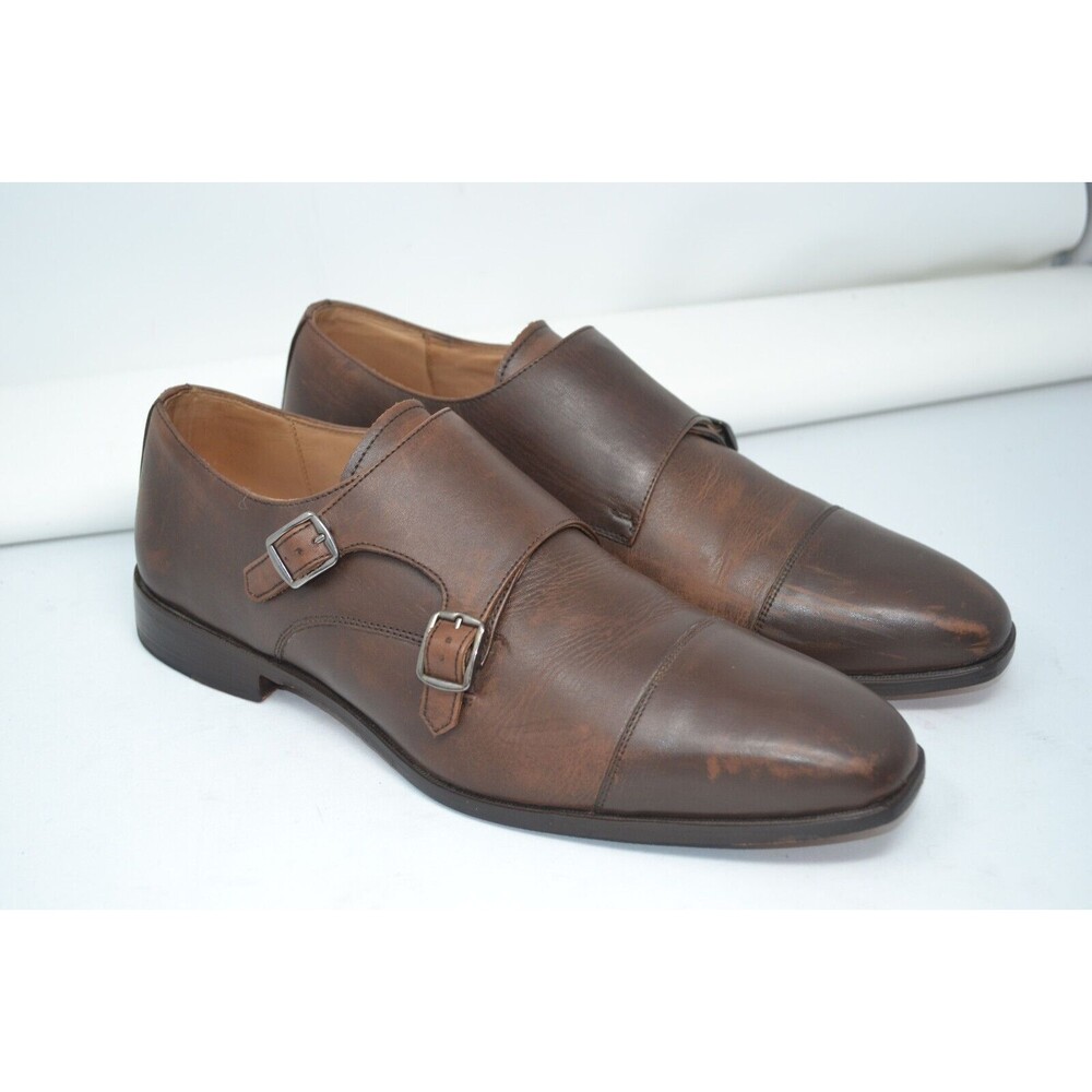 Carlos by Carlos Santana Men's 11 Passion Brown Double Strap Monk Loafer Leather